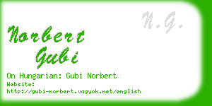 norbert gubi business card